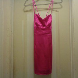 BARBIECORE WILD FABLE PINK CORSET SATIN DRESS AS-IS XS